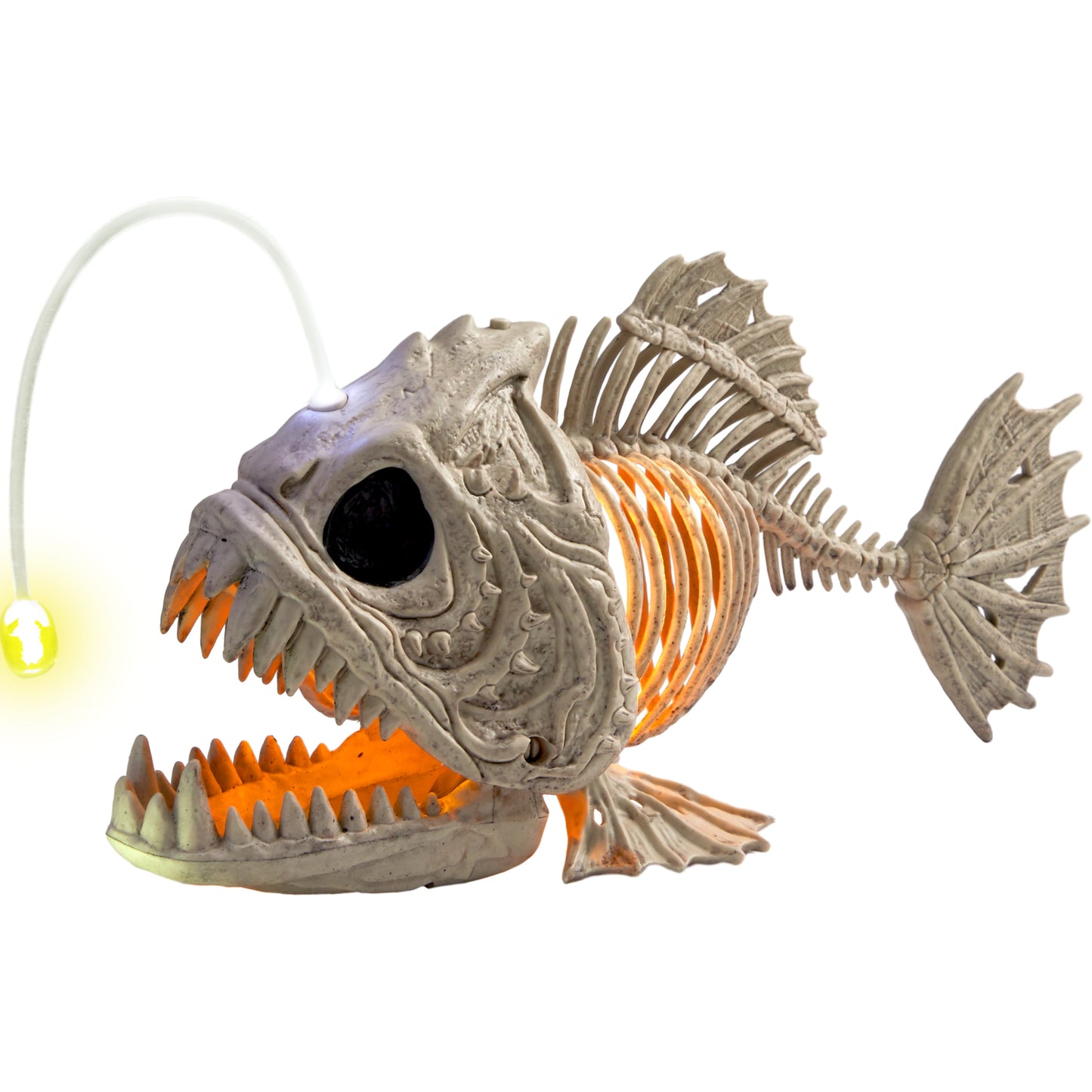 SYNCFUN Halloween Skeleton Fish Skeleton Halloween Decor,Plastic Skeleton with LED Eye for Halloween Decoration Outdoor Haunted House Party