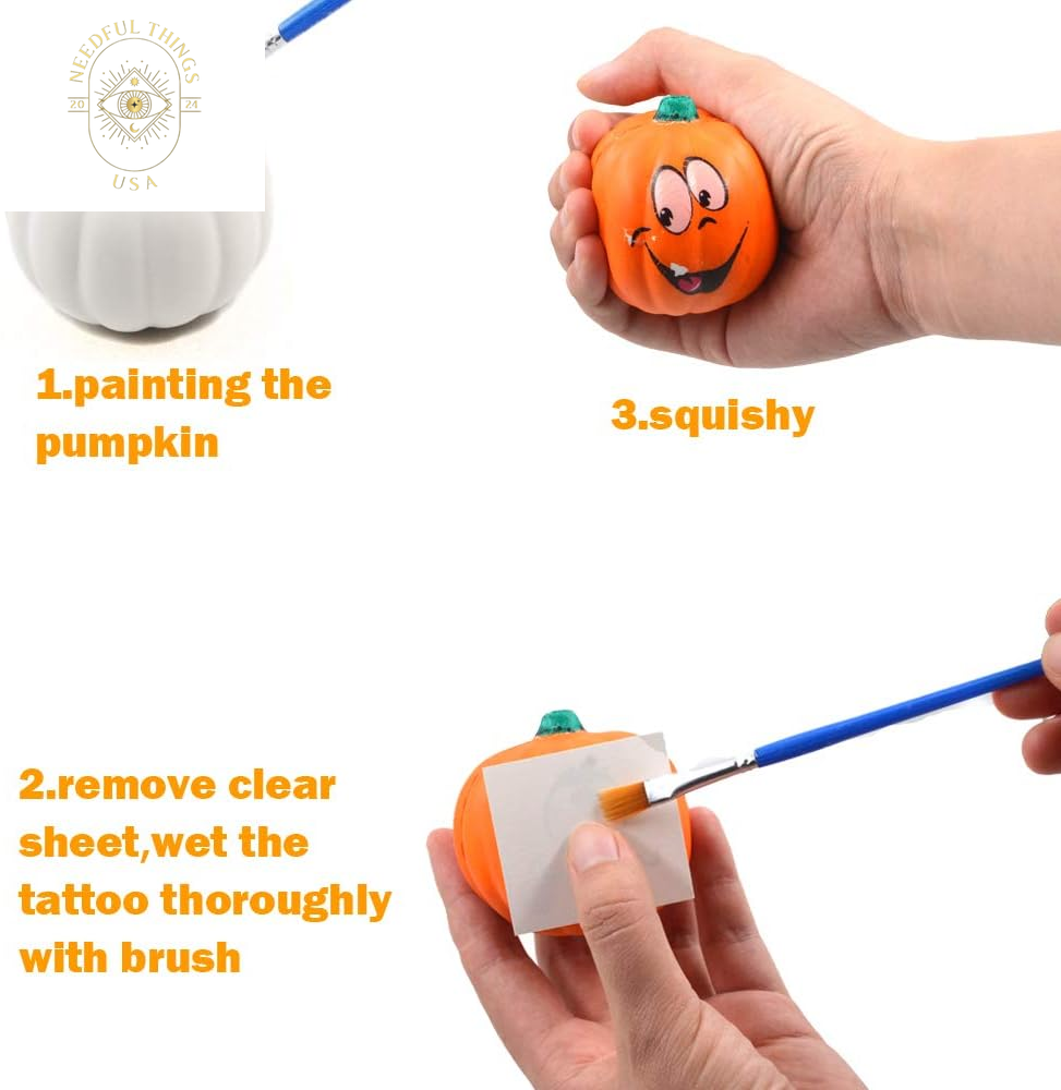 Paint Your Own Squishy Pumpkin 6 Pack - Slow Rising with Decorating Stickers Kids Crafts for Halloween Thanksgiving Party Favors