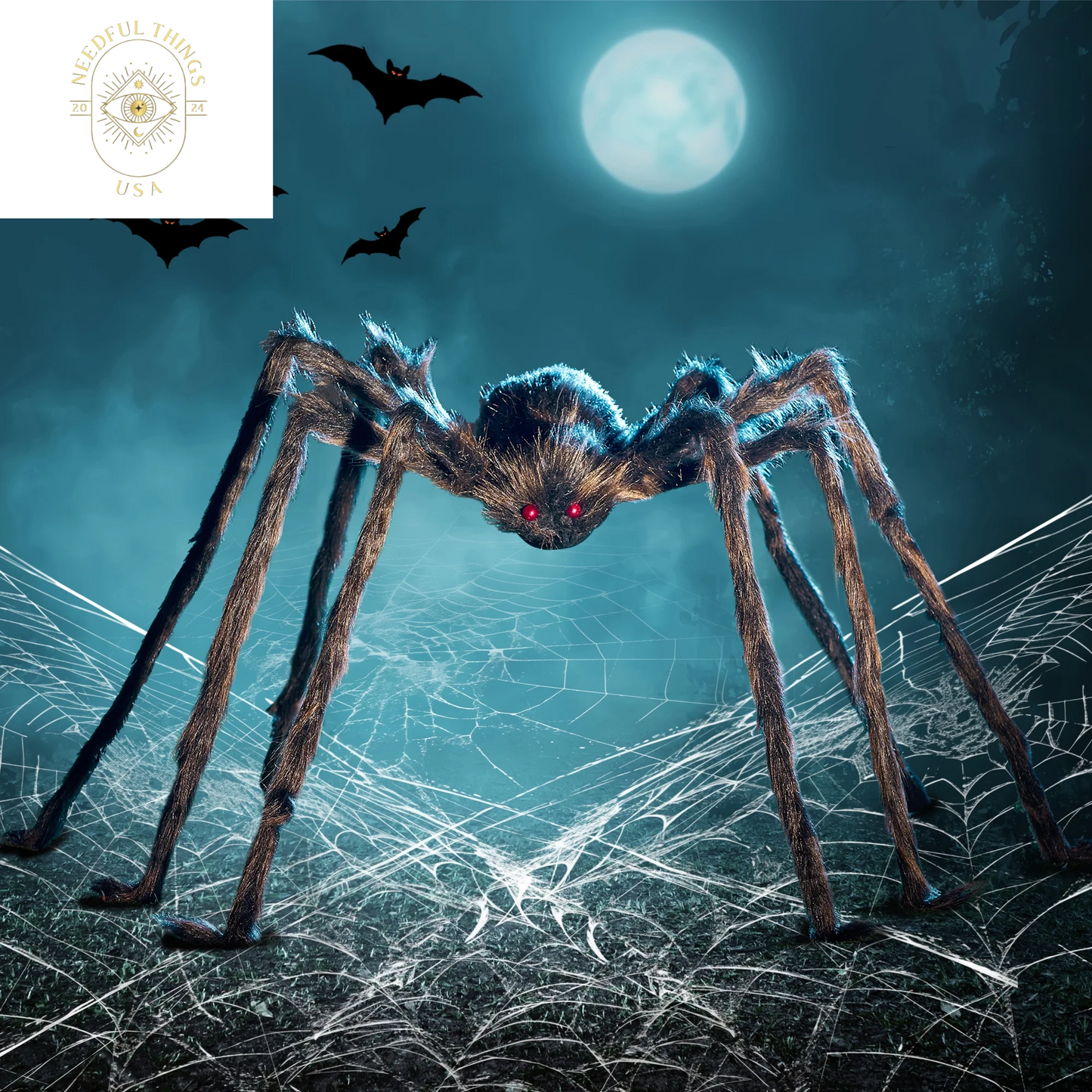 Syncfun 2 Pack 5 FT Giant Spider Halloween Decorations,Scary Spider Halloween Decorations Outdoor Party Decorations Props Halloween Yard Decorations,Black