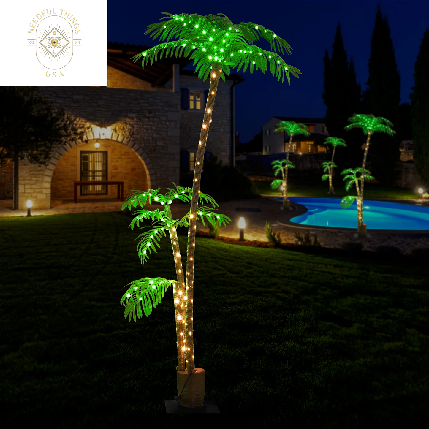 Lighted Palm Tree, 7Ft Palm Trees for Outdoor Decor