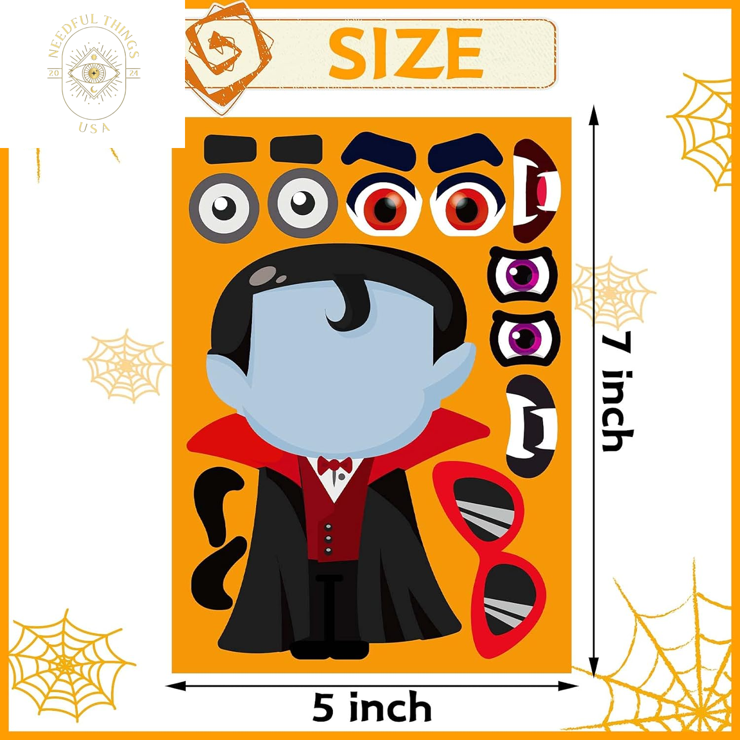 Halloween Stickers for Kids - Make Your Own Halloween Stickers 32PCS Halloween Party Games for Kids Pumpkin Mummie Witche Vampire Ghost Cat Skeleton Frankenstein Stickers Halloween Activities for Kids