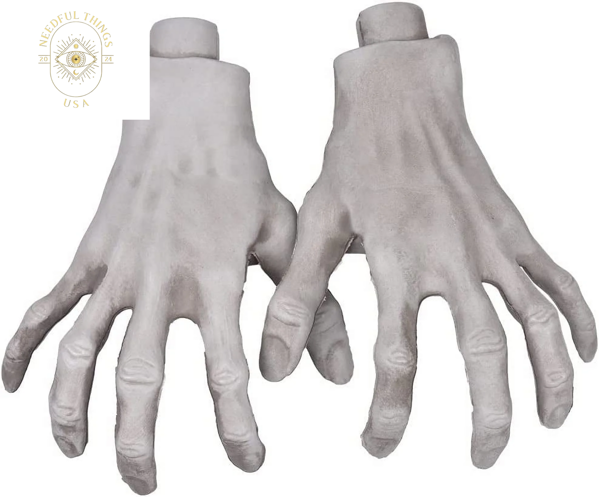 1 Pair Halloween Skeleton Hands Realistic Plastic Skeleton Zombie Hands for Halloween Terror Scary Props Decorations