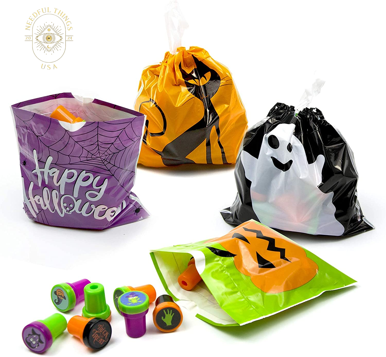 72 Pack Halloween Bags Bulk for Halloween Goodie Bags, Halloween Candy Bags, Halloween Treat Bags, Halloween Trick or Treat Bags, Halloween Party Favors Bags, Halloween Goody Bags