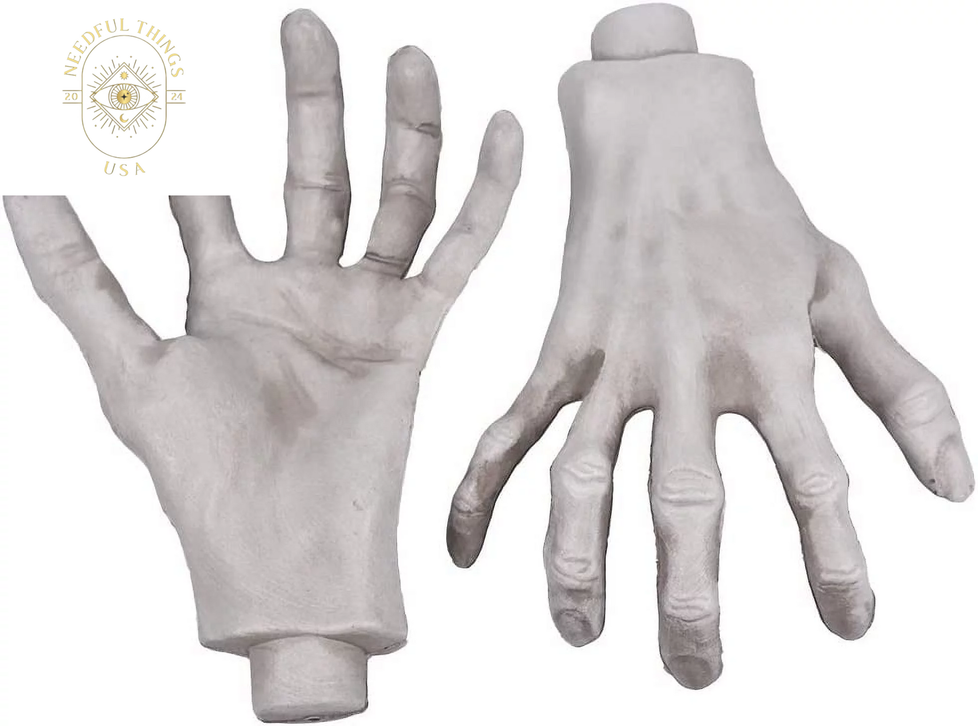 1 Pair Halloween Skeleton Hands Realistic Plastic Skeleton Zombie Hands for Halloween Terror Scary Props Decorations