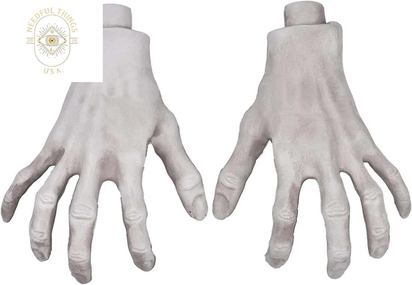 1 Pair Halloween Skeleton Hands Realistic Plastic Skeleton Zombie Hands for Halloween Terror Scary Props Decorations