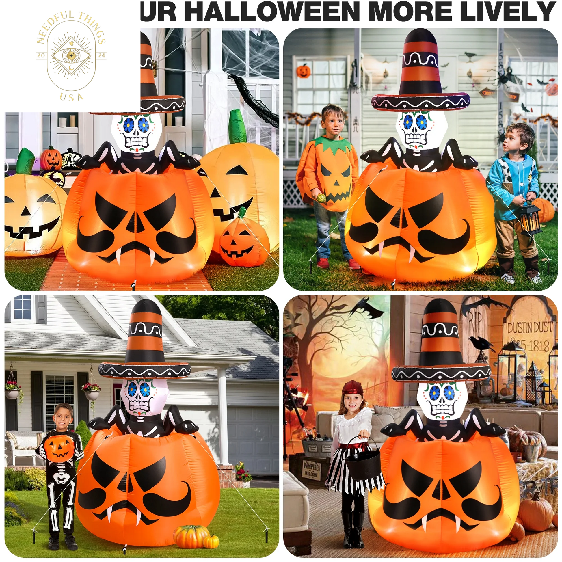 Ayieyill 6FT Halloween Inflatables Pumpkin, Halloween Yard Inflatables Blow up Inflatables for Outdoor Indoor Garden Lawn, Halloween Decorations Outdoor