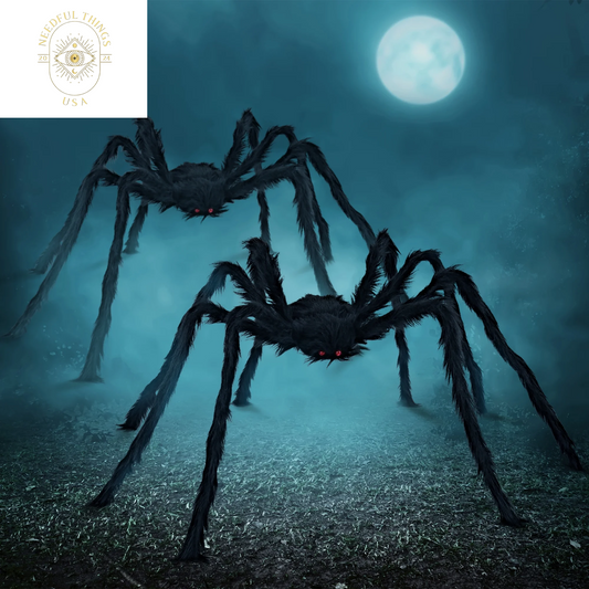 Syncfun 2 Pack 5 FT Giant Spider Halloween Decorations,Scary Spider Halloween Decorations Outdoor Party Decorations Props Halloween Yard Decorations,Black