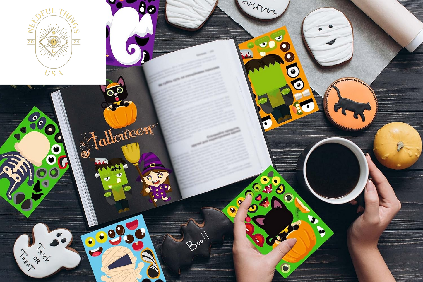 Halloween Stickers for Kids - Make Your Own Halloween Stickers 32PCS Halloween Party Games for Kids Pumpkin Mummie Witche Vampire Ghost Cat Skeleton Frankenstein Stickers Halloween Activities for Kids