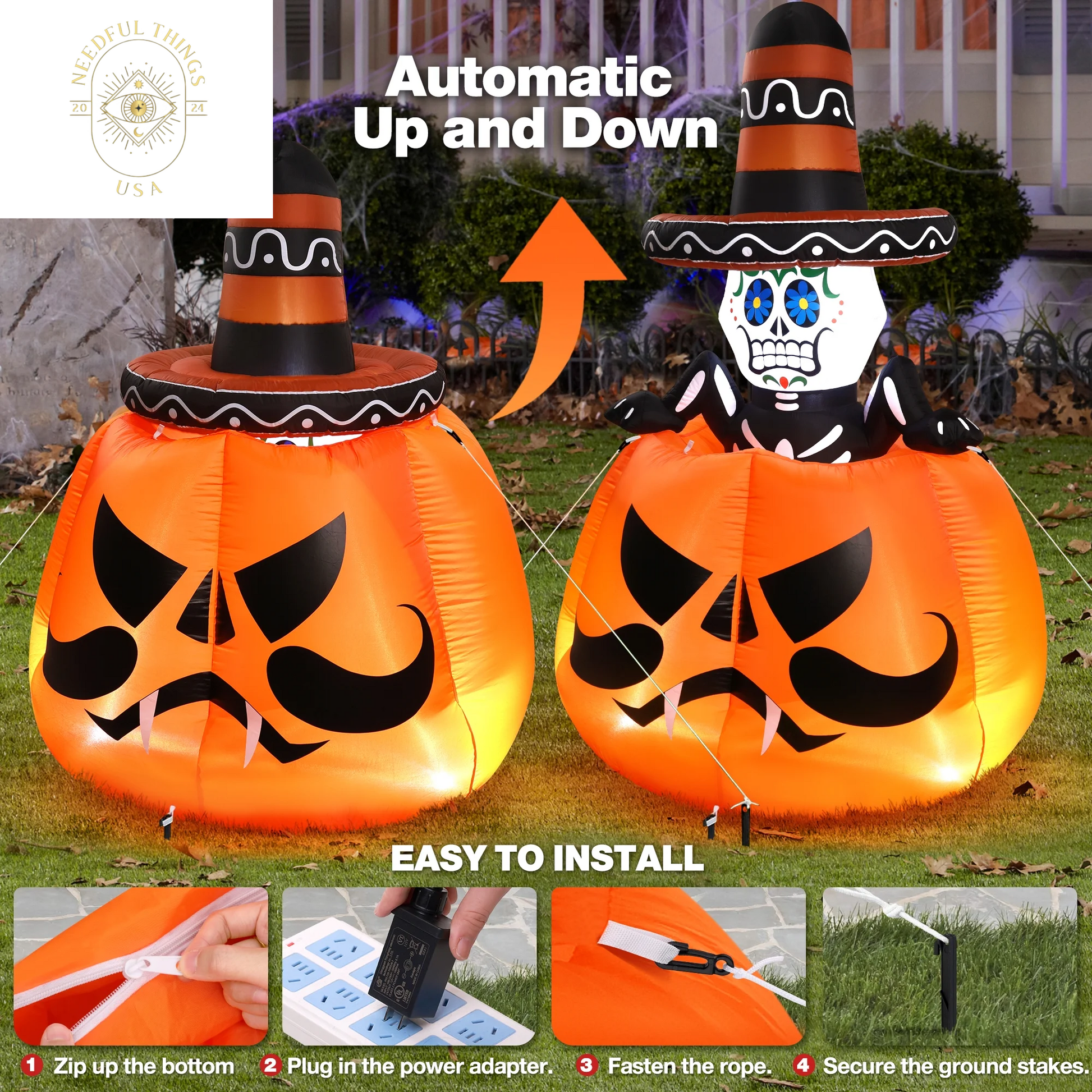 Ayieyill 6FT Halloween Inflatables Pumpkin, Halloween Yard Inflatables Blow up Inflatables for Outdoor Indoor Garden Lawn, Halloween Decorations Outdoor