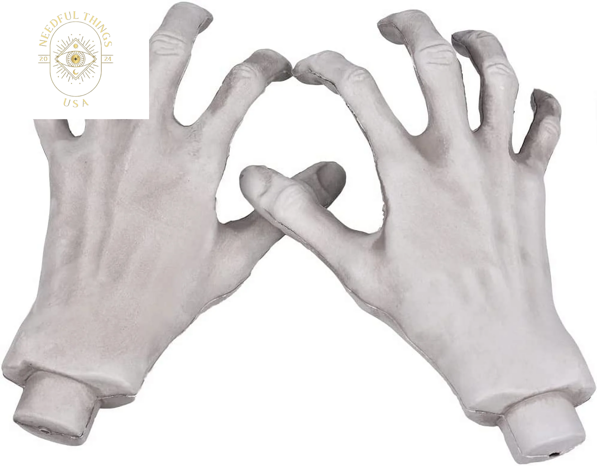 1 Pair Halloween Skeleton Hands Realistic Plastic Skeleton Zombie Hands for Halloween Terror Scary Props Decorations